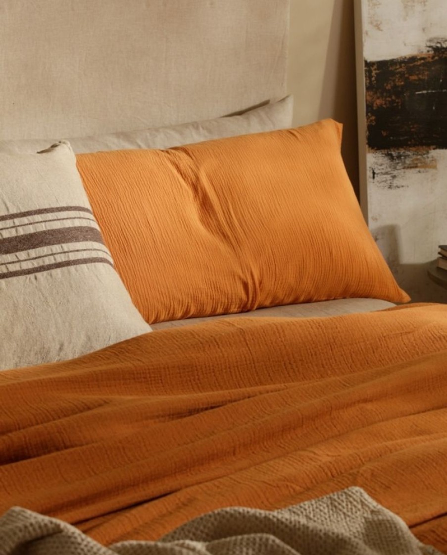 BASSOLS Fundas De Almohada De Gasa Gauze Naranja Online