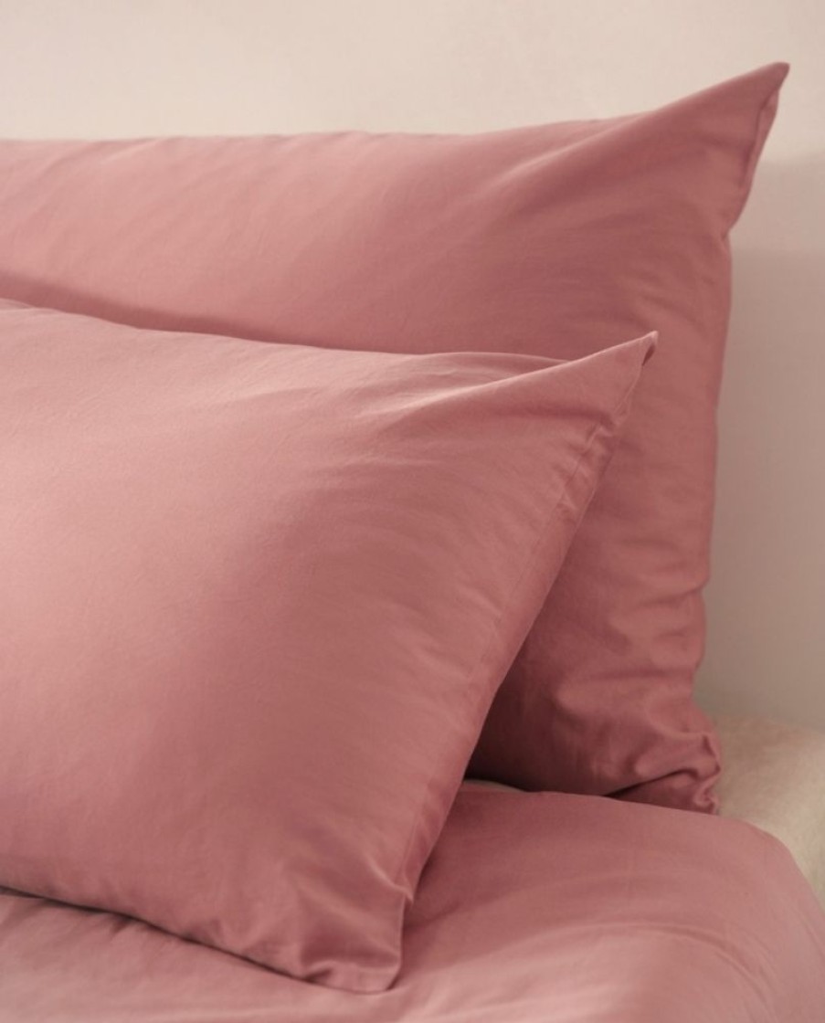 BASSOLS Fundas De Almohada Sahara Rosa Mate De Algodon Lavado Wholesale